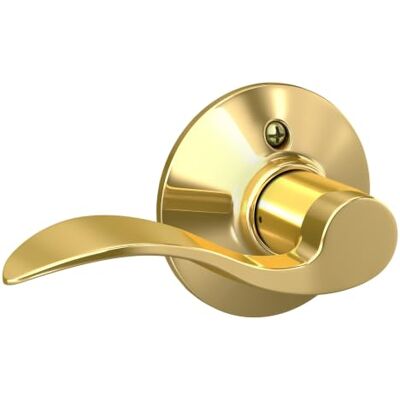 SCHLAGE Accent Manija simulada para mano derecha, latón brillante SCHLAGE Accent Manija simulada para mano derecha, latón brillante