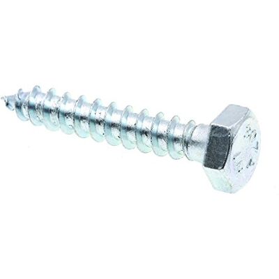 PRiME Lag perno en forma de tornillo, cabeza hexagonal, 1/4 en x 1 – 1/2 en, acero chapado en Zinc, 100 unidades PRiME Lag perno en forma de tornillo, cabeza hexagonal, 1/4 en x 1 – 1/2 en, acero chapado en Zinc, 100 unidades