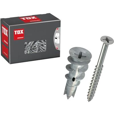 TOX Taco para placas de yeso Spiral Plus + S, de 32 mm con tornillo PZ2, para placas de yeso o fibra, sin taladrado previo, 25 uds, TOX Taco para placas de yeso Spiral Plus + S, de 32 mm con tornillo PZ2, para placas de yeso o fibra, sin taladrado previo, 25 uds,