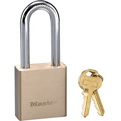 Master Lock Candado de latón macizo con llaves ideal para proteger protones, cobertizos de jardin, 98 x 44 x 20 mm Master Lock Candado de latón macizo con llaves ideal para proteger protones, cobertizos de jardin, 98 x 44 x 20 mm