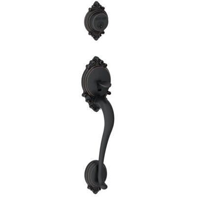 SCHLAGE Brookshire Juego de manijas exteriores con cerrojo de seguridad, bronce envejecido (solo la mitad exterior) SCHLAGE Brookshire Juego de manijas exteriores con cerrojo de seguridad, bronce envejecido (solo la mitad exterior)