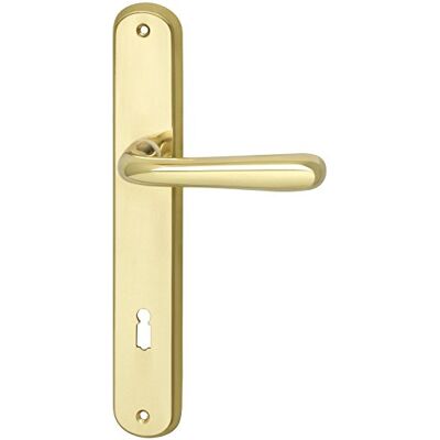 MARCHESI Juego de manillas Sonia – Tirador de puerta en placa larga ovalada BB 90 con muelle de retorno, TS 32-45 mm, latón pulido MARCHESI Juego de manillas Sonia – Tirador de puerta en placa larga ovalada BB 90 con muelle de retorno, TS 32-45 mm, latón pulido