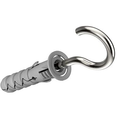 Keple Tornillos de gancho en forma de C con tacos de pared M10 /5.5x90mm tornillos de ojo, ganchos en C autorroscantes y fijaciones de riel de nailon, tapones de expansión y ganchos de pared (25 piezas) Keple Tornillos de gancho en forma de C con tacos de pared M10 /5.5x90mm tornillos de ojo, ganchos en C autorroscantes y fijaciones de riel de nailon, tapones de expansión y ganchos de pared (25 piezas)