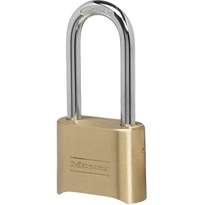 Master Lock Set Your Own Candado de combinación, acabado de latón, grillete de 2-1/4 pulgadas Master Lock Set Your Own Candado de combinación, acabado de latón, grillete de 2-1/4 pulgadas