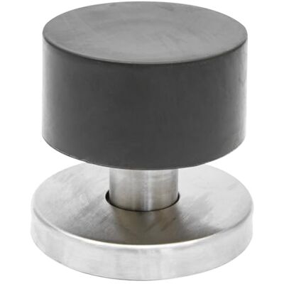 WAGNER Tope de Puerta GLACIER, Tope para el Suelo – Ø 40 x 39 mm, Óptica de Acero Inoxidable Satinado, Goma Termoplástica, Negro, para Atornillar, Incluye Taco y Tornillo – WAGNER Tope de Puerta GLACIER, Tope para el Suelo – Ø 40 x 39 mm, Óptica de Acero Inoxidable Satinado, Goma Termoplástica, Negro, para Atornillar, Incluye Taco y Tornillo –