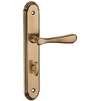 Thirard Juego de Manillas para Baño y Aseo Arthemis Acero Embutido Uso Práctico y Estético Cuadrado 7 mm Entr'Ejes 195 mm Acabado Latón Patinado Amarillo/Dorado Thirard Juego de Manillas para Baño y Aseo Arthemis Acero Embutido Uso Práctico y Estético Cuadrado 7 mm Entr'Ejes 195 mm Acabado Latón Patinado Amarillo/Dorado