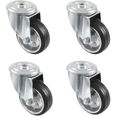 Amig Pack de 4 Ruedas Para Muebles Ø 100 mm Ruedas Giratorias Sin Pletina Peso Máximo 90 Kg Para Mover Muebles Pesados Rodamientos de Rodillos Núcleo Metálico Goma Negra Amig Pack de 4 Ruedas Para Muebles Ø 100 mm Ruedas Giratorias Sin Pletina Peso Máximo 90 Kg Para Mover Muebles Pesados Rodamientos de Rodillos Núcleo Metálico Goma Negra