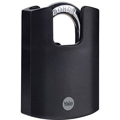 Yale Candado latón 57 mm 3 llaves, arco protegido, para exterior antirrobo seguridad para taquilla, caja de herramientas, armario antirrobo taquilla garaje Yale Candado latón 57 mm 3 llaves, arco protegido, para exterior antirrobo seguridad para taquilla, caja de herramientas, armario antirrobo taquilla garaje