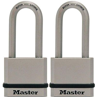 Master Lock CCSEN Candados de Acero sólido con Llave Igual, Plata, 2 count (Pack of 1) Master Lock CCSEN Candados de Acero sólido con Llave Igual, Plata, 2 count (Pack of 1)