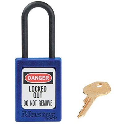 Master Lock Candado de consignación dieléctrico de 35 mm de ancho de termoplástico Zenex™ con arco de nailon de 38 mm de alto, sin retención de llave Azul Master Lock Candado de consignación dieléctrico de 35 mm de ancho de termoplástico Zenex™ con arco de nailon de 38 mm de alto, sin retención de llave Azul