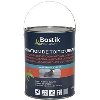 Bostik Reparación de techo de emergencia, gris, 5 kg Bostik Reparación de techo de emergencia, gris, 5 kg