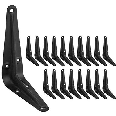 Jorohiker Joramoy Paquete de 20 soportes de estante de 4 pulgadas, soporte de esquina en L resistente, soporte de ángulo de junta de metal para colgar, soporte flotante para estante con tornillos Jorohiker Joramoy Paquete de 20 soportes de estante de 4 pulgadas, soporte de esquina en L resistente, soporte de ángulo de junta de metal para colgar, soporte flotante para estante con tornillos
