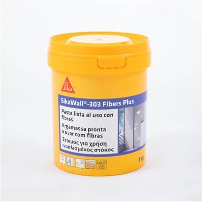 SIKA Masilla acrílica reforzada con fibras Wall-303 Fibers Plus Blanco Lista para su uso para reparación y puenteo de pequeñas fisuras en paramentos interiores y exteriores 1 kg SIKA Masilla acrílica reforzada con fibras Wall-303 Fibers Plus Blanco Lista para su uso para reparación y puenteo de pequeñas fisuras en paramentos interiores y exteriores 1 kg