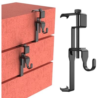 Elrswy GEZIDEA Percha de ladrillo, ganchos de ladrillo, clips de ladrillo para colgar fotos al aire libre, sin taladro, agujeros, clavos o tornillos, acero inoxidable, negro, paquete de 6 Elrswy GEZIDEA Percha de ladrillo, ganchos de ladrillo, clips de ladrillo para colgar fotos al aire libre, sin taladro, agujeros, clavos o tornillos, acero inoxidable, negro, paquete de 6