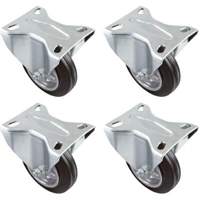 Amig Pack de 4 Ruedas Fijas Ø 100 mm Ruedas Para Mover Muebles o Electrodomésticos Peso Máximo 100 Kg Para Mover Muebles Pesados Rodamientos de Rodillos Núcleo Metálico Goma Negra Amig Pack de 4 Ruedas Fijas Ø 100 mm Ruedas Para Mover Muebles o Electrodomésticos Peso Máximo 100 Kg Para Mover Muebles Pesados Rodamientos de Rodillos Núcleo Metálico Goma Negra