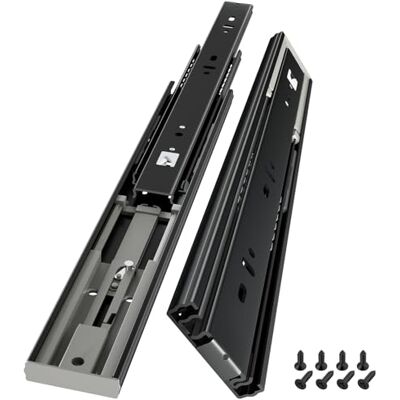 AOLISHENG Corredores de cajón de empuje para abrir, 550 mm rodamiento de bolas de 3 pliegues de extensión completa, resistente capacidad de carga de 45 kg, montaje lateral, 1 par (2 unidades) AOLISHENG Corredores de cajón de empuje para abrir, 550 mm rodamiento de bolas de 3 pliegues de extensión completa, resistente capacidad de carga de 45 kg, montaje lateral, 1 par (2 unidades)