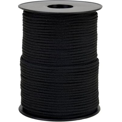 Flandria Cuerda Trenzada Polypro Negra, diámetro de 3 mm, Bobina de 100 m, Cuerda Exterior, Cuerda de Bricolaje, Color Negro Flandria Cuerda Trenzada Polypro Negra, diámetro de 3 mm, Bobina de 100 m, Cuerda Exterior, Cuerda de Bricolaje, Color Negro