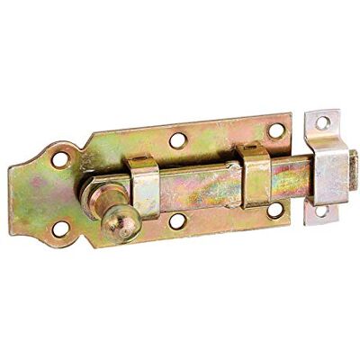 Alberts Cerrojo de puerta, Recto, con manilla botón y cerradero fijado, Galvanizado, pasivado con capa gruesa, Pletina 100 x 44 mm Alberts Cerrojo de puerta, Recto, con manilla botón y cerradero fijado, Galvanizado, pasivado con capa gruesa, Pletina 100 x 44 mm