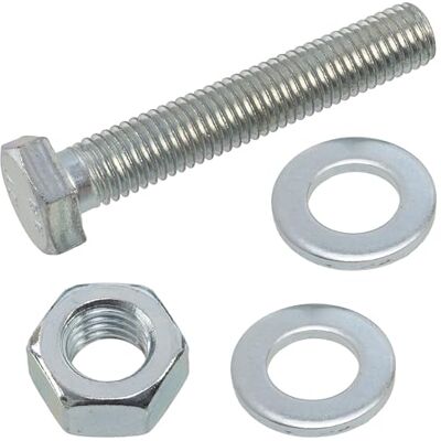 AERZETIX Juego de 10 tornillos de cabeza hexagonal M12x70 mm + 20 arandelas M12x24 mm + 10 tuercas hexagonales M12 para bricolaje y fijación ligera acero AERZETIX Juego de 10 tornillos de cabeza hexagonal M12x70 mm + 20 arandelas M12x24 mm + 10 tuercas hexagonales M12 para bricolaje y fijación ligera acero