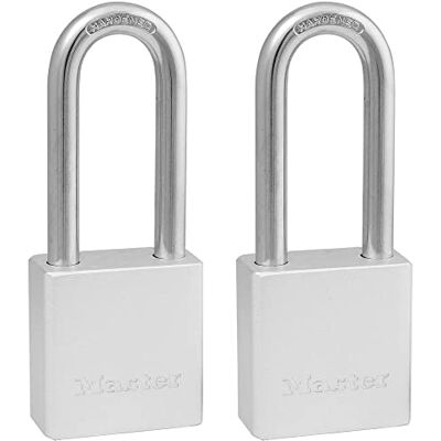 Master Lock Candado 570TLH, plateado, paquete de 2 Master Lock Candado 570TLH, plateado, paquete de 2