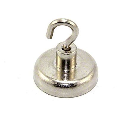 first4magnets Magnet de Sujecion de Neodimio Con Gancho M4 Para Colgar, Sostener O Mostrar Elementos 32mm de Diametro 36.4kg. first4magnets Magnet de Sujecion de Neodimio Con Gancho M4 Para Colgar, Sostener O Mostrar Elementos 32mm de Diametro 36.4kg.