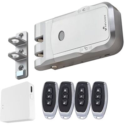 NIVIAN Cerrojo Invisible Inteligente NVS-SMARTBOLT – Cerradura Electrónica WiFi con App Móvil y Mandos a Distancia, Doble Motor Antivandálico, Apertura desde Interior y Exterior (Con App) NIVIAN Cerrojo Invisible Inteligente NVS-SMARTBOLT – Cerradura Electrónica WiFi con App Móvil y Mandos a Distancia, Doble Motor Antivandálico, Apertura desde Interior y Exterior (Con App)