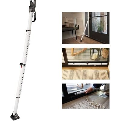 Master Lock Tope de puerta compacto, barra de seguridad plegable, ajustable para puertas batientes y correderas, color blanco Master Lock Tope de puerta compacto, barra de seguridad plegable, ajustable para puertas batientes y correderas, color blanco