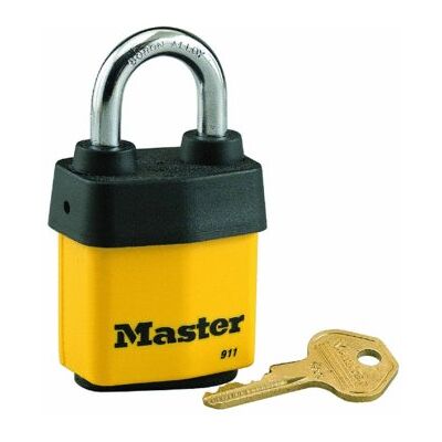 Master Lock Candado, cerradura de acero laminado cubierta, 2-1/8 pulgadas de ancho, llave resistente , amarillo, 2 1/8 pulgadas Master Lock Candado, cerradura de acero laminado cubierta, 2-1/8 pulgadas de ancho, llave resistente , amarillo, 2 1/8 pulgadas