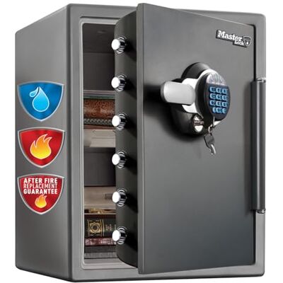 Master Lock Caja Fuerte de Seguridad, Ignifuga y Resistente al Agua, llave y Combinación Digital, XXlarge 56,6L Master Lock Caja Fuerte de Seguridad, Ignifuga y Resistente al Agua, llave y Combinación Digital, XXlarge 56,6L