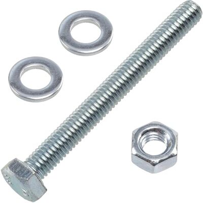 AERZETIX Juego de 25 tornillos M6x55 mm con cabeza hexagonal + 50 arandelas M6x12 mm + 25 tuercas hexagonales M6 para bricolaje y fijación ligera en acero AERZETIX Juego de 25 tornillos M6x55 mm con cabeza hexagonal + 50 arandelas M6x12 mm + 25 tuercas hexagonales M6 para bricolaje y fijación ligera en acero