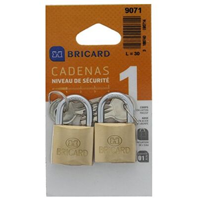 Bricard Juego 2 candado 30 mm se entrouvrant Bricard Juego 2 candado 30 mm se entrouvrant