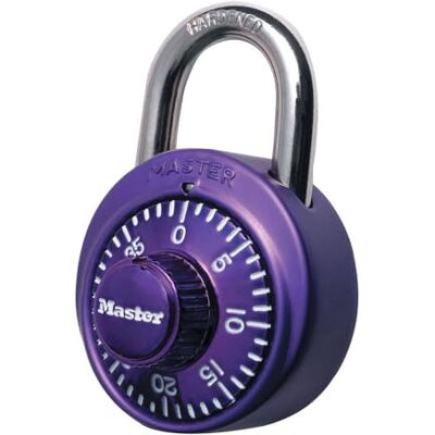 Master Lock Candado de combinación para taquillas, paquete de 1, púrpura Master Lock Candado de combinación para taquillas, paquete de 1, púrpura