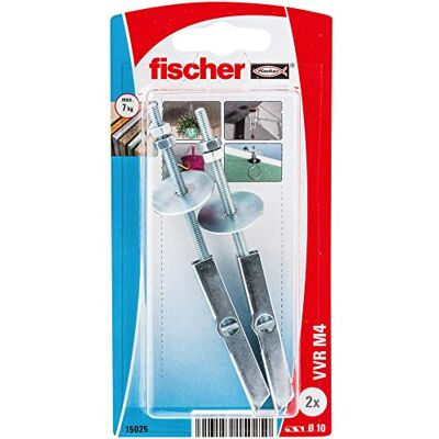 fischer blister taco vuelco VVR M4 K- Tacos Compatibles con Placas de Yeso PLADUR®, escayola- colgar ventilador techos,lampara de techo. 2 uds. fischer blister taco vuelco VVR M4 K- Tacos Compatibles con Placas de Yeso PLADUR®, escayola- colgar ventilador techos,lampara de techo. 2 uds.