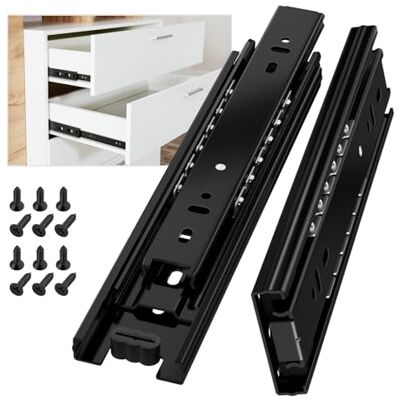 AOLISHENG Guias Correderas Para Cajones 400mm Rieles Para Cajones Extensión Completa 45 KG Capacidad Carga Guías Laterales Para Cajones Con Rodamiento de Bolas 1 par (2 piezas) AOLISHENG Guias Correderas Para Cajones 400mm Rieles Para Cajones Extensión Completa 45 KG Capacidad Carga Guías Laterales Para Cajones Con Rodamiento de Bolas 1 par (2 piezas)