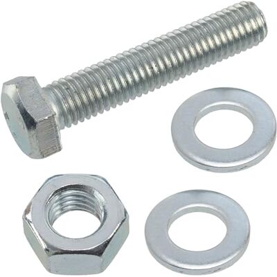 AERZETIX Juego de 10 tornillos de cabeza hexagonal M12x60 mm + 20 arandelas M12x24 mm + 10 tuercas hexagonales M12 para bricolaje y fijación ligera acero AERZETIX Juego de 10 tornillos de cabeza hexagonal M12x60 mm + 20 arandelas M12x24 mm + 10 tuercas hexagonales M12 para bricolaje y fijación ligera acero