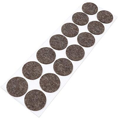 Adsamm ® / 14 x Almohadillas de Fieltro de Lana Genuino/Ø 32 mm/marrón/Redondo/Protectores de Suelo para Patas de Mueble/Auto-Adhesivos/con Grosor de 3 mm Adsamm ® / 14 x Almohadillas de Fieltro de Lana Genuino/Ø 32 mm/marrón/Redondo/Protectores de Suelo para Patas de Mueble/Auto-Adhesivos/con Grosor de 3 mm