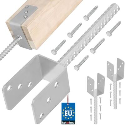KOTARBAU ® 2 uds Soporte para Poste Pie de Pilar Acero Galvanizado 61 mm Plata Anclaje Madera Base para Poste de Madera Resistente a la Corrosión Fácil Montaje KOTARBAU ® 2 uds Soporte para Poste Pie de Pilar Acero Galvanizado 61 mm Plata Anclaje Madera Base para Poste de Madera Resistente a la Corrosión Fácil Montaje