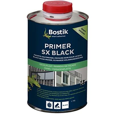 Bostik PRIMER SX BLACK, Especialmente Estudiado Para Incrementar la Adherencia de las Masillas, Bote 1 l Negro Bostik PRIMER SX BLACK, Especialmente Estudiado Para Incrementar la Adherencia de las Masillas, Bote 1 l Negro