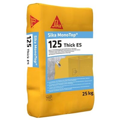 SIKA Mortero monocomponente MonoTop-125 Thick ES Gris Impermeabilización y protección de superficies Hormigón, mortero, mampostería 25 kg SIKA Mortero monocomponente MonoTop-125 Thick ES Gris Impermeabilización y protección de superficies Hormigón, mortero, mampostería 25 kg