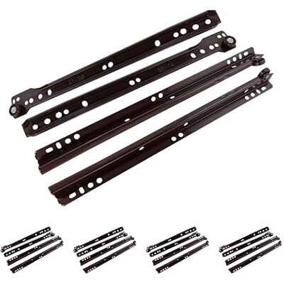 M.Pascual Guías correderas para cajón Extracción parcial Fijación Inferior Carga 20Kg Rodillos Marrón Pack 5 unidades (30 cm) M.Pascual Guías correderas para cajón Extracción parcial Fijación Inferior Carga 20Kg Rodillos Marrón Pack 5 unidades (30 cm)
