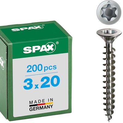 SPAX TORNILLO T-STAR INOX 3 x 20 SPAX TORNILLO T-STAR INOX 3 x 20