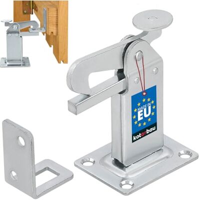 KOTARBAU ® Tope para Puerta Exterior Plateado Montaje en Suelo, Retenedor de Acero para Cancelas o Portones, Sujetador Con Gancho KOTARBAU ® Tope para Puerta Exterior Plateado Montaje en Suelo, Retenedor de Acero para Cancelas o Portones, Sujetador Con Gancho