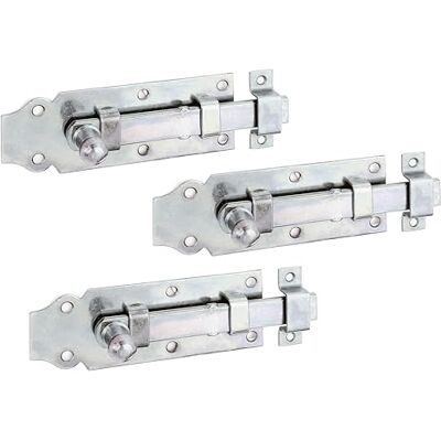 Alberts GAH- 115395 Pestillo para puerta (recto, con tirador de botón y trabilla fijada, galvanizado en amarillo, placa de 120 x 44 mm, 3 unidades) Alberts GAH- 115395 Pestillo para puerta (recto, con tirador de botón y trabilla fijada, galvanizado en amarillo, placa de 120 x 44 mm, 3 unidades)
