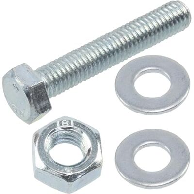 AERZETIX Juego de 20 tornillos M8x45 mm con cabeza hexagonal + 40 arandelas M8x16 mm + 20 tuercas hexagonales M8 para bricolaje y fijación ligera en acero AERZETIX Juego de 20 tornillos M8x45 mm con cabeza hexagonal + 40 arandelas M8x16 mm + 20 tuercas hexagonales M8 para bricolaje y fijación ligera en acero