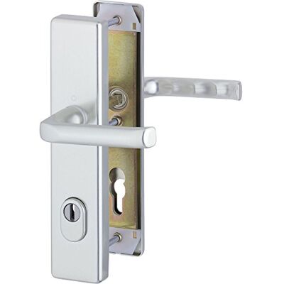 HOPPE hogar Puerta Puerta manillas London – ö de Norma Distancia 88 mm, anodizado en plata, placa larga Cilindro de perfil, para grosor de la puerta 42 – 47 mm, con cilindros, verificación de protección: RC2 según EN 1906, 1 pieza Seguridad Cerraduras HOPPE hogar Puerta Puerta manillas London – ö de Norma Distancia 88 mm, anodizado en plata, placa larga Cilindro de perfil, para grosor de la puerta 42 – 47 mm, con cilindros, verificación de protección: RC2 según EN 1906, 1 pieza Seguridad Cerraduras
