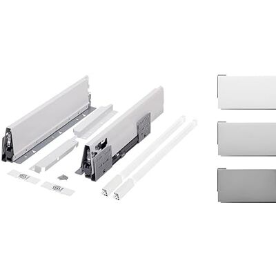 cyclingcolors 2x Cajón completo con guías + lateral + soporte frontal + trasero + tapa + tornillos, corredera, riel, muebles, cocina, altura 204mm, longitud 500mm, titanio, reling cuadrado cyclingcolors 2x Cajón completo con guías + lateral + soporte frontal + trasero + tapa + tornillos, corredera, riel, muebles, cocina, altura 204mm, longitud 500mm, titanio, reling cuadrado