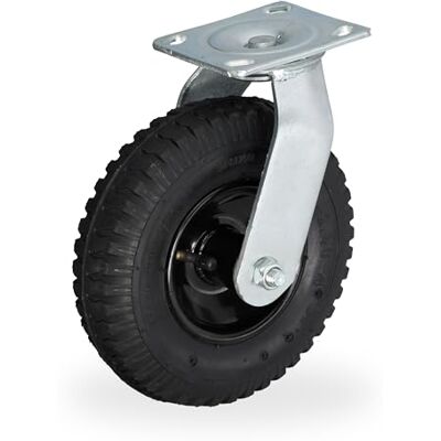 Relaxdays Rueda Giratoria para Transporte Pesado hasta 120 kg, Placa Acero a Elegir 25x20x13.5 cm Relaxdays Rueda Giratoria para Transporte Pesado hasta 120 kg, Placa Acero a Elegir 25x20x13.5 cm