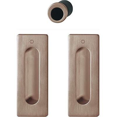 HOPPE Juego de tiradores para puerta corredera (cuadrados, sin agujeros, cobre satinado) HOPPE Juego de tiradores para puerta corredera (cuadrados, sin agujeros, cobre satinado)