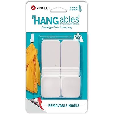 VELCRO Brand Velcro Marca Gancho grande extraíble Gancho autoadhesivo fuerte para colgar sin daños Blanco Soporta hasta 1 kg Juego de 2 VELCRO Brand Velcro Marca Gancho grande extraíble Gancho autoadhesivo fuerte para colgar sin daños Blanco Soporta hasta 1 kg Juego de 2