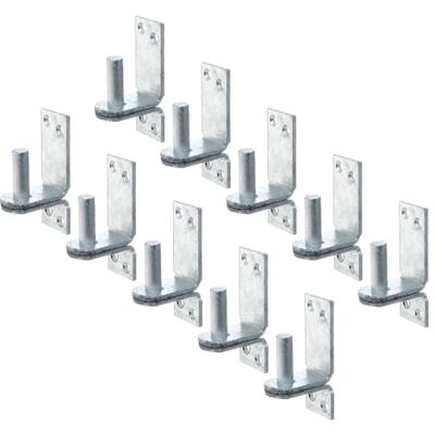 Alberts Clavijas sobre placa, gancho DII, galvanizado en caliente, 13 mm, placa de 100 x 35 mm, juego de 10 unidades Alberts Clavijas sobre placa, gancho DII, galvanizado en caliente, 13 mm, placa de 100 x 35 mm, juego de 10 unidades